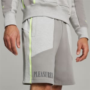 PUMA x PLEASURES Men's Shorts, Light Gray Heather, extralarge-IND