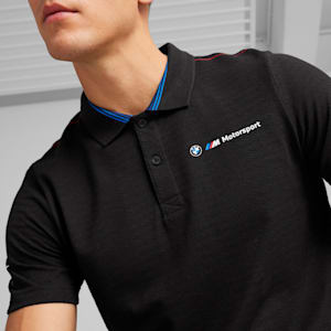 BMW M Motorsport Men's Jacquard Polo, PUMA Black, extralarge