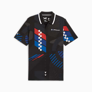 BMW M Motorsport Men's All-Over Print Polo, PUMA Black-AOP, extralarge