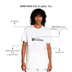 BMW M Motorsport Men's Graphic T-shirt, PUMA White, extralarge-IND