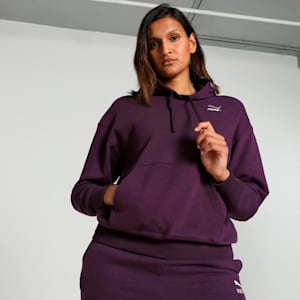 BETTER CLASSICS Women's Relaxed Fit Hoodie, Midnight Plum, extralarge-IND