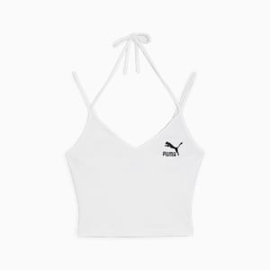 CLASSICS Women's Ribbed Crop Top, PUMA White, extralarge-IND