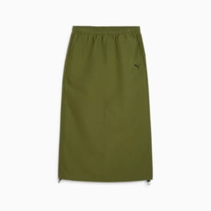 DARE TO Women's Midi Woven Skirt, Olive Green, extralarge-IND