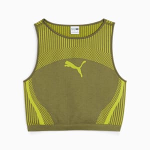 DARE TO Women's Crop Top, Olive Green, extralarge