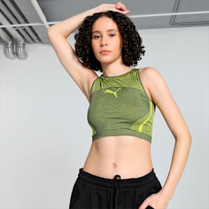 DARE TO Women's Crop Top, Olive Green, extralarge-IND