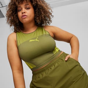 DARE TO Women's Crop Top, Olive Green, extralarge