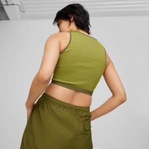 DARE TO Women's Crop Top, Olive Green, extralarge