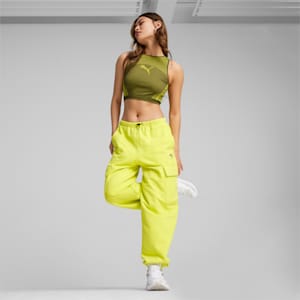 DARE TO Women's Relaxed Fit Sweatpants, Lime Sheen, extralarge-IND