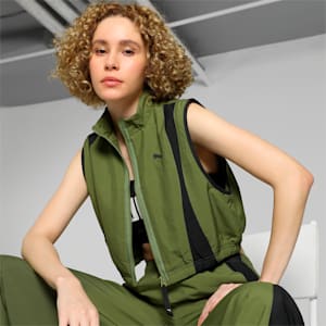 DARE TO Women's Woven Vest, Olive Green, extralarge-IND