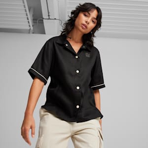 INFUSE Women's Woven Shirt, PUMA Black, extralarge-IND