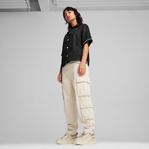 INFUSE Women's Woven Shirt, PUMA Black, extralarge-IND