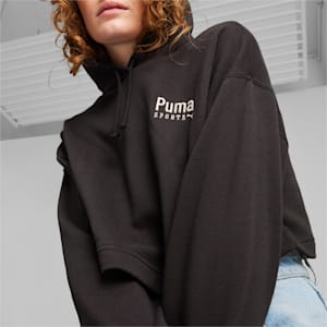 ウィメンズ プーマ チーム オーバーサイズ フーディ, PUMA Black, extralarge-JPN