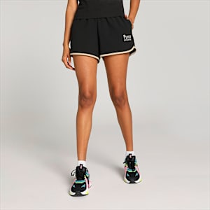 PUMA TEAM Women's High-Waist Training Shorts, PUMA Black, extralarge-IND