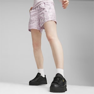 DOWNTOWN Kitten Women's Woven Shorts, Grape Mist-AOP, extralarge-IND