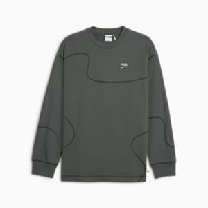 DOWNTOWN RE:COLLECTION Men's Long Sleeve Crew, Mineral Gray, extralarge