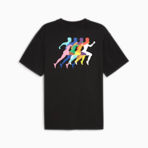 LOVE MARATHON Graphic Unisex T-shirt, PUMA Black, extralarge-IND