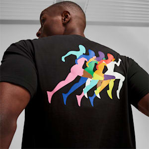 LOVE MARATHON Graphic Unisex T-shirt, PUMA Black, extralarge-IND