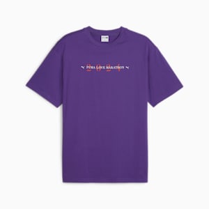 LOVE MARATHON Graphic Unisex T-shirt, Iris, extralarge-IND