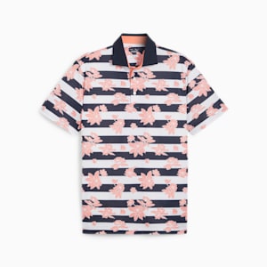 Polo de golf Garden Pique para hombre, Deep Navy-Melon Punch, extralarge