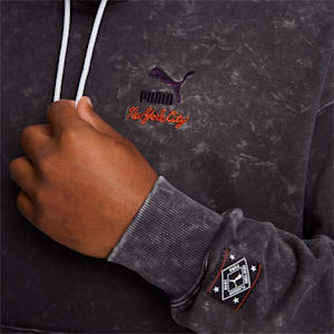 Chaqueta con capucha con logo NYC REMIX para hombre, Dark Coal, extragrande