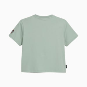 NYC REMIX Women's Cropped Graphic Tee, Green Fog, extralarge