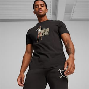 メンズ PUMA x ワンピース グラフィック 半袖 Tシャツ, PUMA Black, extralarge-JPN