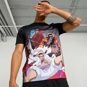 PUMA x ONE PIECE All-Over Print Men's Tee, PUMA Black, extralarge