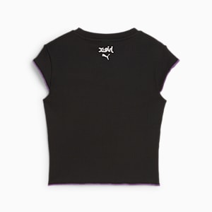 PUMA x X-GIRL Women's Ribbed Slim Fit T-shirt, PUMA Black, extralarge-IND