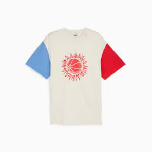Sun Ball Men's Basketball T-shirt, Alpine Snow-For All Time Red-Blue Skies, extralarge-IND