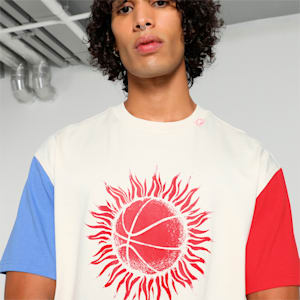 Sun Ball Men's Basketball T-shirt, Alpine Snow-For All Time Red-Blue Skies, extralarge-IND
