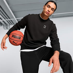 Pivot Men's Basketball Men's Crew-Neck Sweatshirt, PUMA Black, extralarge-IND