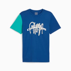 State Champs Men's Basketball T-shirt, Cobalt Glaze-Sparkling Green, extralarge-IND