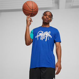 State Champs Men's Basketball T-shirt, Cobalt Glaze-Sparkling Green, extralarge-IND