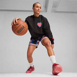 Game Love Women's Basketball Shorts, Cheap Urlfreeze Jordan Outlet Black-AOP, extralarge