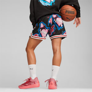 Game Love Women's Basketball Shorts, PUMA Black-AOP, extralarge-IND