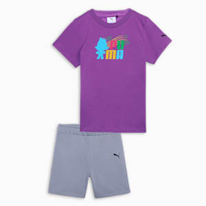 PUMA x TROLLS Minicats Toddlers' Set, Gray Fog, extralarge-IND