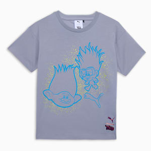 PUMA x TROLLS Kids' Graphic T-shirt, Gray Fog, extralarge-IND