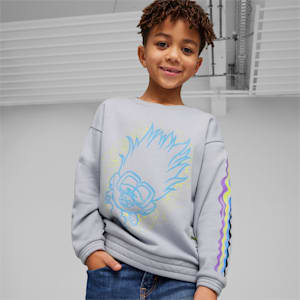 PUMA x TROLLS Little Kids' Sweatshirt, Gray Fog, extralarge