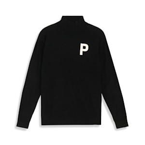 メンズ ゴルフ Pロゴ リラックス ハイネック ニット セーター, PUMA Black, extralarge-JPN