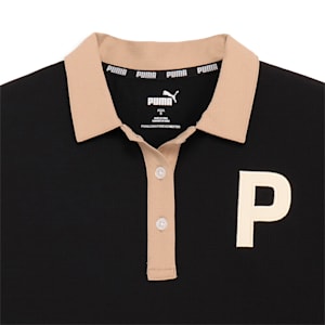 ウィメンズ ゴルフ Pロゴ ミニワッフル ストレッチ ポロシャツ 長袖, PUMA Black, extralarge-JPN