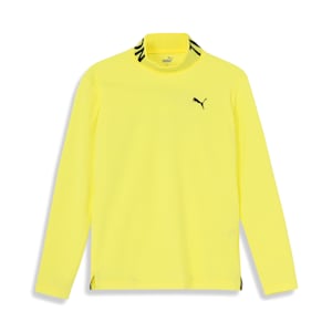 メンズ ゴルフ ストレッチ スローガン ロゴ モックネック シャツ 長袖, Yellow Burst, extralarge-JPN