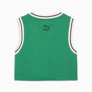 For the Fanbase PUMA TEAM Women's Graphic Crop Top, Archive Green, extralarge