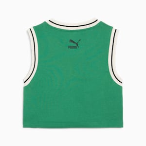 Top corto PUMA TEAM Graphic para mujer, Archive Green, extralarge