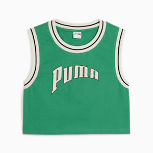 Top corto PUMA TEAM Graphic para mujer, Archive Green, extralarge