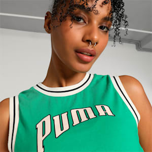PUMA TEAM Women's Graphic Crop Top, Archive Green, extralarge-IND