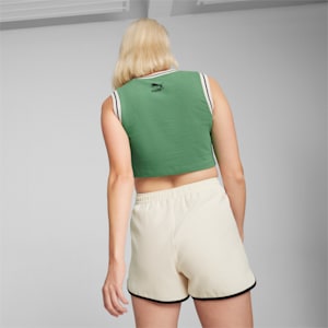 Top corto PUMA TEAM Graphic para mujer, Archive Green, extralarge