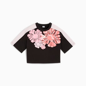 キッズ ガールズ T7 SNFLR グラフィック 半袖 Tシャツ 128-164cm, PUMA Black, extralarge-JPN