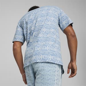 PUMA x Palm Tree Crew Men's Striped T-shirt, Zen Blue, extralarge-IND