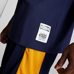 PUMA x BLACK FIVES Rens 100 Men's Tee, PUMA Navy-Yellow Sizzle-PUMA Black, extralarge
