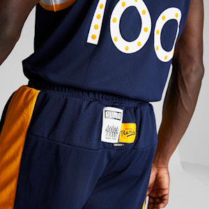 PUMA x BLACK FIVES Rens 100 Men's Basketball Shorts, PUMA Navy-Yellow Sizzle, extralarge